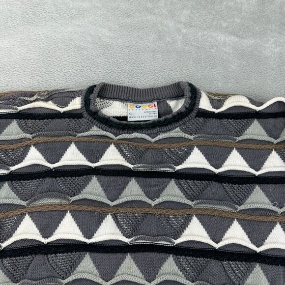 Vintage Coogi Men's Size XL Australia Grey Sweater 100% Cotton Made in Australia - Picture 8 of 14